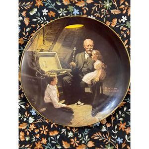 Knowles  "GRANDPA'S TREASURE CHEST NORMAN ROCKWELL" Collector Plate